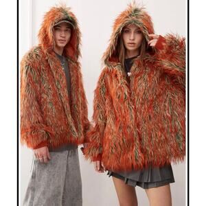 Collusion Overhead unisex  faux fur coat Small